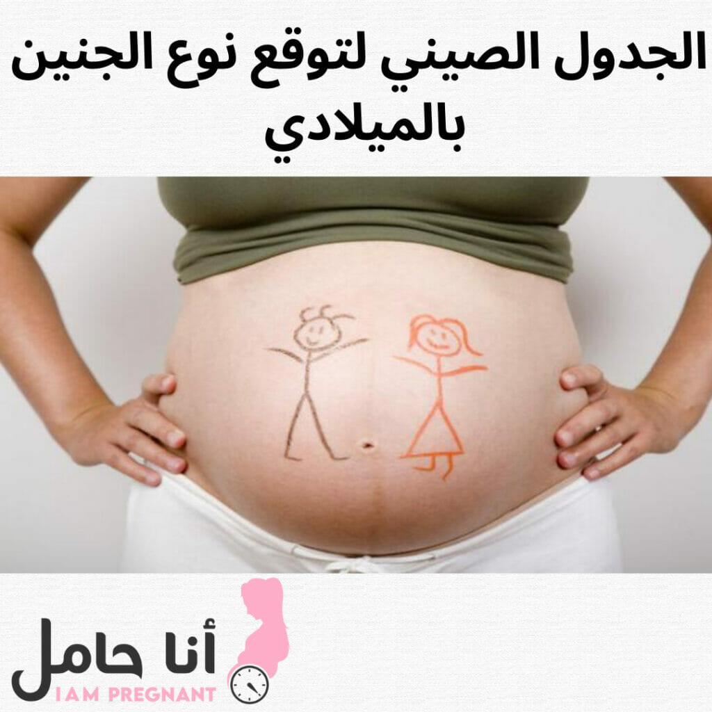 الجدول الصيني لتوقع نوع الجنين بالميلادي 