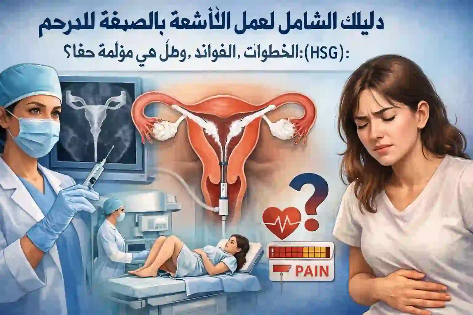 دليلك الشامل لعمل الأشعة بالصبغة للرحم (HSG) الخطوات، الفوائد، وهل هي مؤلمة حقاً؟