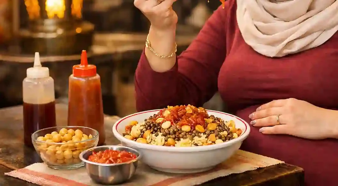 هل اكل الكشري مضر للحامل