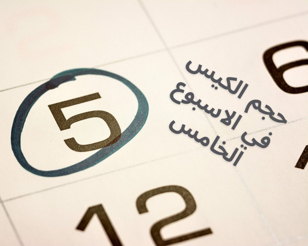 حجم الكيس في الاسبوع الخامس